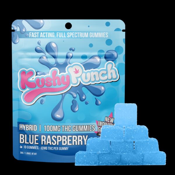 Kushy Punch Hybrid Blue Raspberry Gummies